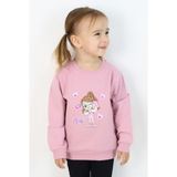 Breeze Kız Çocuk Sweatshirt Havalı Kız Baskılı 1.5-5 Yaş, Gülkurusu - Gül Kurusu - 2 Yaş