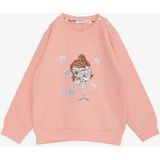 Breeze Kız Çocuk Sweatshirt Havalı Kız Baskılı 1.5-5 Yaş, Somon - 2 Yaş