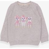 Breeze Kız Çocuk Sweatshirt Hayvancık Baskılı Bej Melanj (1.5-5 Yaş) - 1,5 Yaş