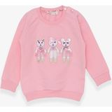 Breeze Kız Çocuk Sweatshirt Hayvancık Baskılı Pudra (1.5-5 Yaş) - 1,5 Yaş