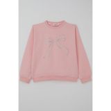 Breeze Kız Çocuk Sweatshirt Inci Taş Işlemeli 7-12 Yaş, Pembe