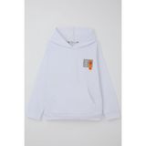 Breeze Kız Çocuk Sweatshirt Kapüşonlu Arma Detaylı 4-8 Yaş, Beyaz - 4 Yaş