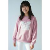 Breeze Kız Çocuk Sweatshirt Kelebek Aplike Nakışlı 8-12 Yaş, Gülkurusu - Gül Kurusu - 9 Yaş