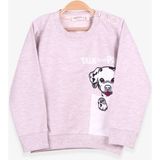 Breeze Kız Çocuk Sweatshirt Köpek Baskılı Bej Melanj (2-6 Yaş) - 2 Yaş