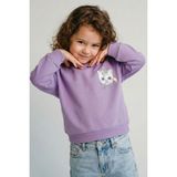 Breeze Kız Çocuk Sweatshirt Minik Taçlı Kedi Prenses Baskılı Sırt Baskı Detaylı 1.5-5 Yaş, Lila