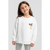 Breeze Kız Çocuk Sweatshirt Mutlu Bulut & Sevimli Civciv Aksesuar Detaylı 2-6 Yaş, Ekru
