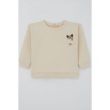 Breeze Kız Çocuk Sweatshirt Mutlu Bulut & Sevimli Civciv Aksesuar Detaylı 2-6 Yaş, Krem - Krem Rengi