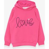 Breeze Kız Çocuk Sweatshirt Nakışlı Yazı Baskılı 2-6 Yaş, Pembe - 2 Yaş
