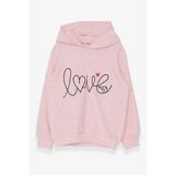 Breeze KIz Çocuk Sweatshirt Nakışlı Yazı Baskılı 2-6 Yaş, Somon Melanj