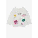 Breeze Kız Çocuk Sweatshirt Okul Temalı 1-4 Yaş, Ekru