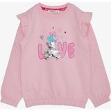 Breeze Kız Çocuk Sweatshirt Pullu Ayıcık Aksesuarlı Simli Yazı Baskılı 1.5-5 Yaş, Pembe - 1,5 Yaş