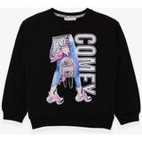 Breeze Kız Çocuk Sweatshirt Pullu Baskılı Siyah (9-14 Yaş) - 11 Yaş