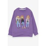 Breeze Kız Çocuk Sweatshirt Pullu Kız Baskılı 3-8 Yaş, Lila