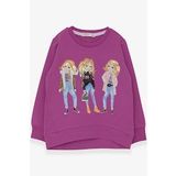 Breeze Kız Çocuk Sweatshirt Pullu Kız Baskılı 3-8 Yaş, Mor