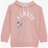 Breeze Kız Çocuk Sweatshirt Pullu Simli Gülenyüz Baskılı 4-9 Yaş, Gülkurusu - Gül Kurusu - 4 Yaş