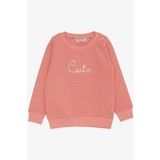 Breeze Kız Çocuk Sweatshirt Pullu Yazı Baskılı 1.5-5 Yaş, Somon