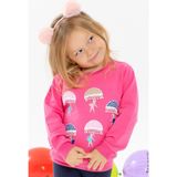 Breeze Kız Çocuk Sweatshirt Şemsiyeli Kız Baskılı Pembe (1.5-5 Yaş) - 2 Yaş