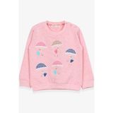 Breeze Kız Çocuk Sweatshirt Şemsiyeli Kız Baskılı Somon Melanj (1.5-5 Yaş) - 2 Yaş
