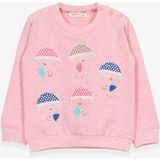 Breeze Kız Çocuk Sweatshirt Şemsiyeli Kız Baskılı Somon Melanj (1.5-5 Yaş) - 4 Yaş