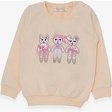 Breeze Kız Çocuk Sweatshirt Sevimli Hayvancıklar Baskılı 1.5-5 Yaş, Krem - 4 Yaş - Krem Rengi