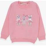 Breeze Kız Çocuk Sweatshirt Sevimli Hayvancıklar Baskılı 1.5-5 Yaş, Pudra - 1,5 Yaş