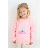BREEZE Kız Çocuk Sweatshirt Sevimli Simli Tavşancık Baskılı 1.5-5 Yaş, Pembe - 1,5 Yaş