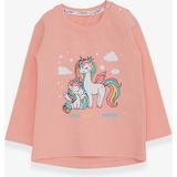 Breeze Kız Çocuk Sweatshirt Sevimli Unicorn Baskılı 1-4 Yaş, Somon - 1,5 Yaş