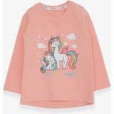 Breeze Kız Çocuk Sweatshirt Sevimli Unicorn Baskılı 1-4 Yaş, Somon - 2 Yaş