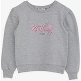 Breeze Kız Çocuk Sweatshirt Simli Yazı Baskılı 8-14 Yaş, Gri Melanj - 8 Yaş