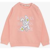 Breeze Kız Çocuk Sweatshirt Tavşancık Baskılı 1.5-5 Yaş, Somon - 1,5 Yaş