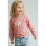 Breeze Kız Çocuk Sweatshirt Triko Çiçek Aplike Armalı 2-6 Yaş, Gülkurusu - Gül Kurusu - 3 Yaş