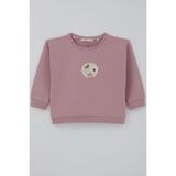 Breeze Kız Çocuk Sweatshirt Triko Çiçek Aplike Armalı 2-6 Yaş, Gülkurusu - Gül Kurusu