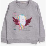 Breeze Kız Çocuk Sweatshirt Unicorn Baskılı Gri Melanj (2-6 Yaş) - 2 Yaş