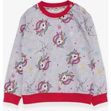 Breeze Kız Çocuk Sweatshirt Unicorn Desenli Açık Gri Melanj (1.5-5 Yaş) - 1,5 Yaş