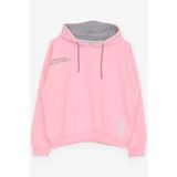 Breeze Kız Çocuk Sweatshirt Yazı Baskılı 9-14 Yaş, Neon Pembe