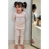 Breeze Kız Çocuk Tayt Takımı Pullu Yazı Baskılı 1.5-5 Yaş, Taş - 2 Yaş