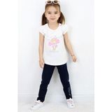 Breeze Kız Çocuk Taytlı Takım Dansçı Neşeli Ayıcık Baskılı 1.5-5 Yaş, Ekru - 18 Ay