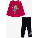 Breeze Kız Çocuk Taytlı Takım Kız Baskılı 1.5-5 Yaş, Fuşya - 18 Ay