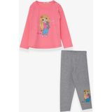 Breeze Kız Çocuk Taytlı Takım Kız Baskılı 1.5-5 Yaş, Neon Pembe - 18 Ay