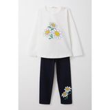 Breeze Kız Çocuk Taytlı Takım Papatya Baskılı 1.5-5 Yaş, Beyaz - 18 Ay