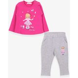 Breeze Kız Çocuk Taytlı Takım Prenses Kız Baskılı 1-4 Yaş, Pembe - 1 Yaş