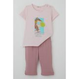 Breeze Kız Çocuk Taytlı Takım Sakız Kraliçesi Kız Baskılı 1.5-5 Yaş, Pembe - 1,5 Yaş