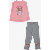 Breeze Kız Çocuk Taytlı Takım Sevimli Ayıcık Baskılı 1.5-5 Yaş, Pembe - 18 Ay