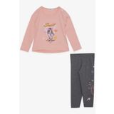 BREEZE Kız Çocuk Taytlı Takım Sevimli Kız Baskılı Kalpli 2-6 Yaş, Pembe