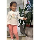 Breeze Kız Çocuk Taytlı Takım Sevimli Tavşancık Nakışlı 1-4 Yaş, Ekru - 1 Yaş