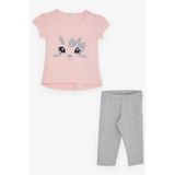 Breeze Kız Çocuk Taytlı Takım Tavşancık Nakışlı 1-4 Yaş, Pembe - 1 Yaş