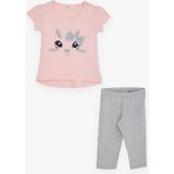 Breeze Kız Çocuk Taytlı Takım Tavşancık Nakışlı 1-4 Yaş, Pembe - 18 Ay