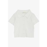 BREEZE Kız Çocuk Tişört Crop Çıtçıtlı Fitilli 9-14 Yaş, Ekru