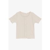 Breeze Kız Çocuk Tişört Crop Düğme Aksesuarlı 8-14 Yaş, Bej
