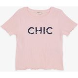 Breeze Kız Çocuk Tişört Crop Yazı Baskılı 8-14 Yaş, Pembe - 8 Yaş